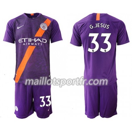 Maillot de Foot Manchester City G.Jesus 33 Enfant Troisieme 2018/19